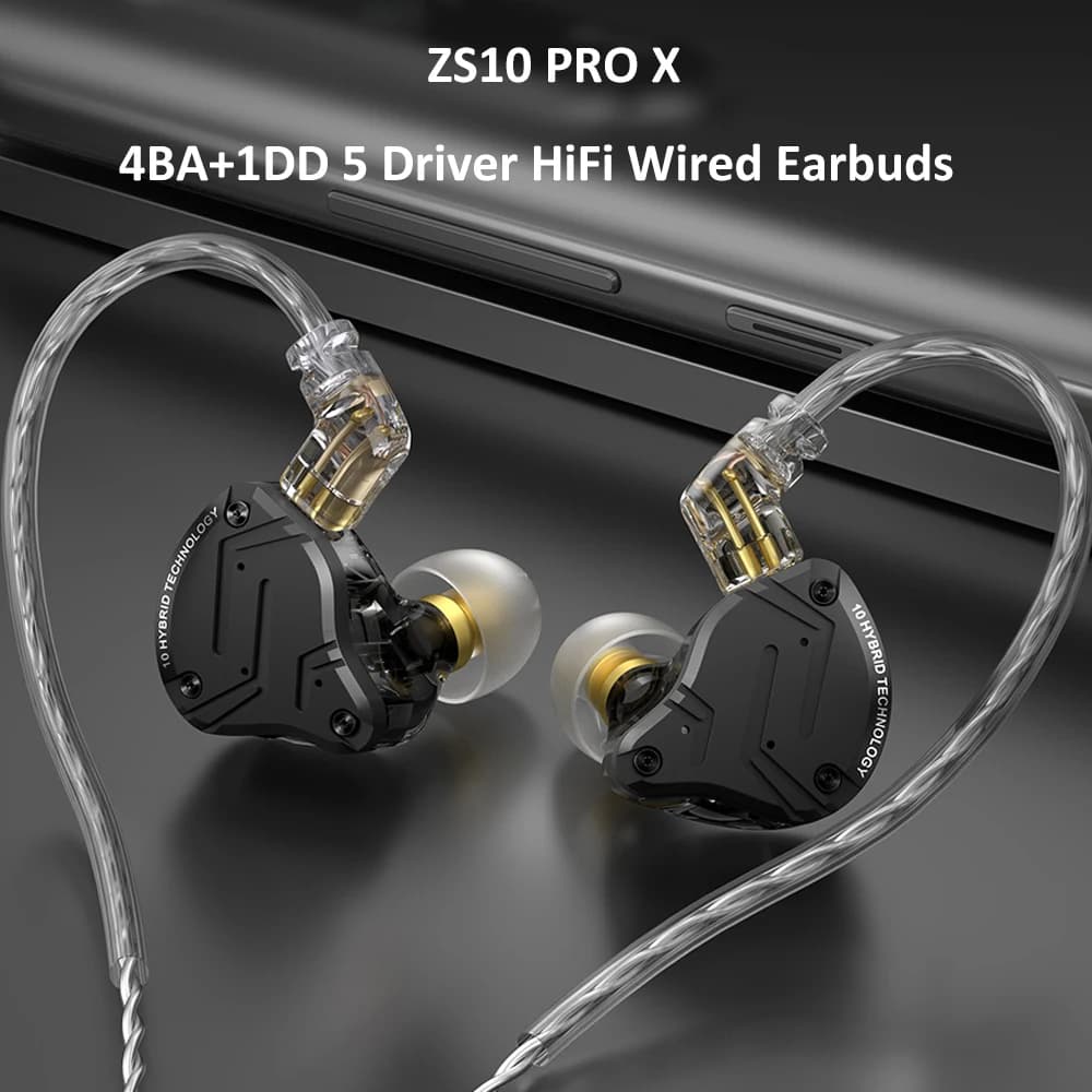 KZ ZS10 Pro X Hybrid IEM Earphones